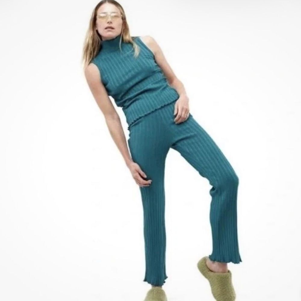Simon Miller ribbed Teal flared Leggings size small